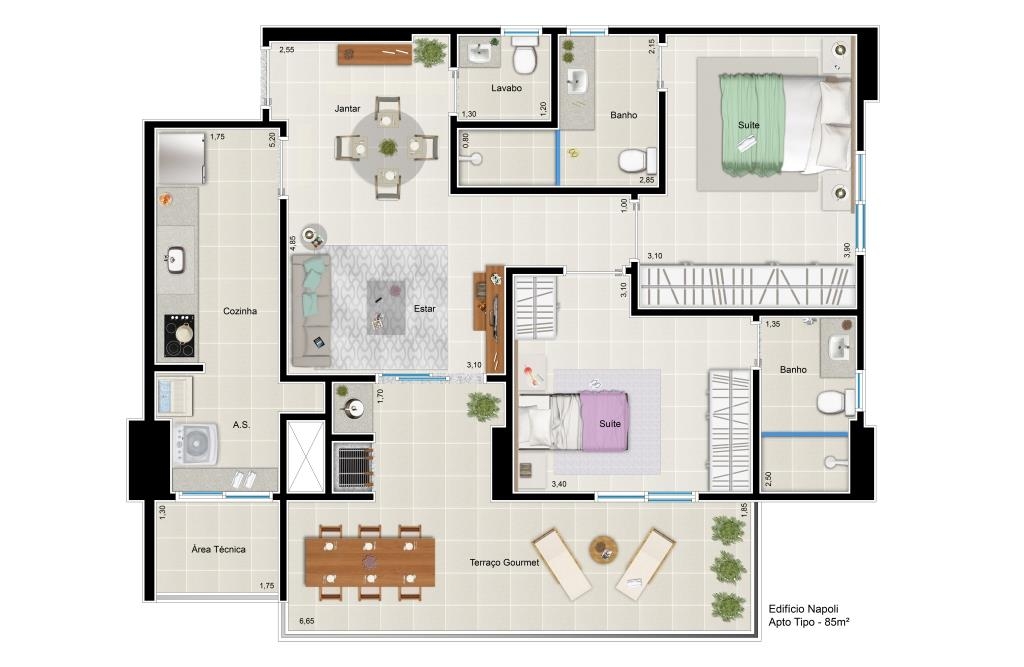 Apto 2 suites #13