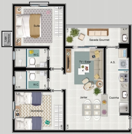 Apartamento, 2 quartos, 60 m² - Foto 3