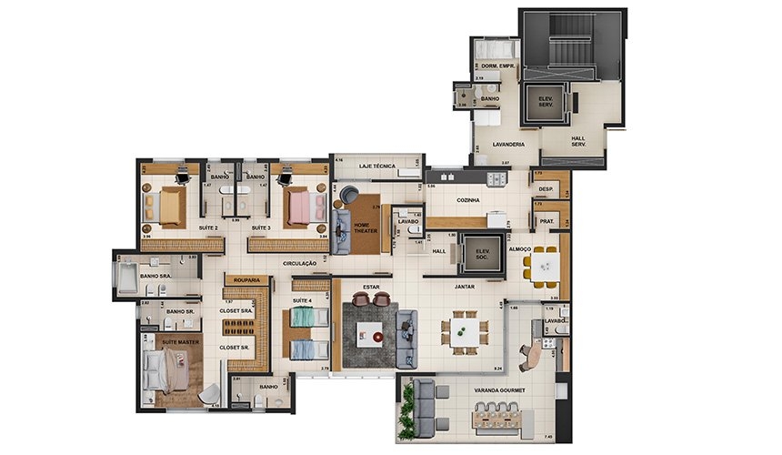 Apartamento à venda com 4 quartos, 278m² - Foto 24