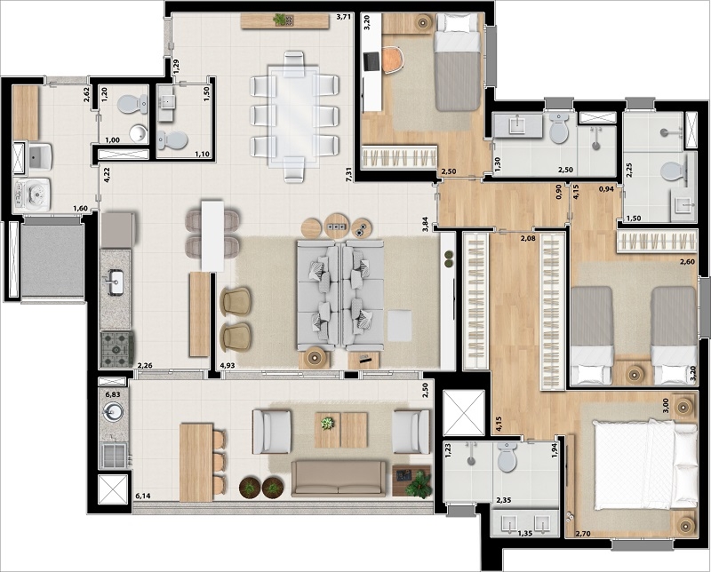 Apartamento à venda com 3 quartos, 130m² - Foto 5
