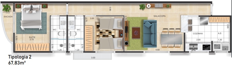 Apartamento à venda com 2 quartos, 69m² - Foto 12
