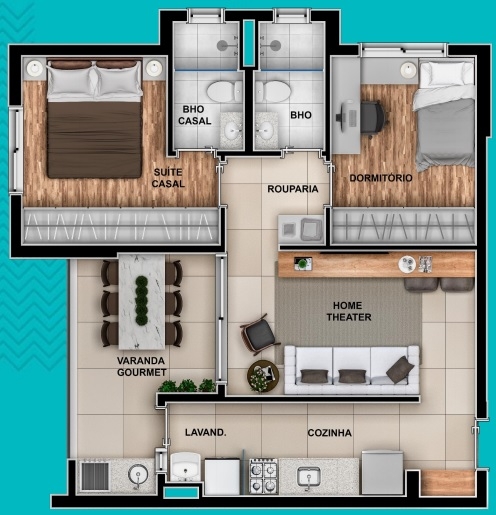 Apartamento, 2 quartos, 64 m² - Foto 13