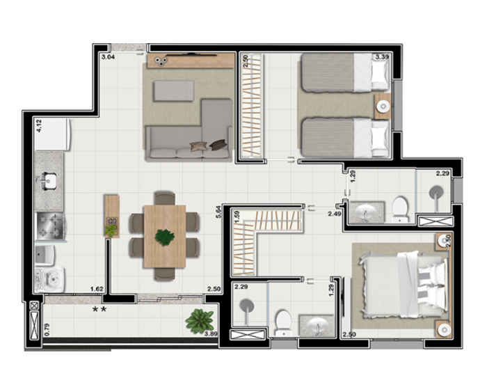 Apartamento, 2 quartos, 63 m² - Foto 24