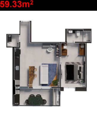 Apartamento, 1 quarto, 60 m² - Foto 16