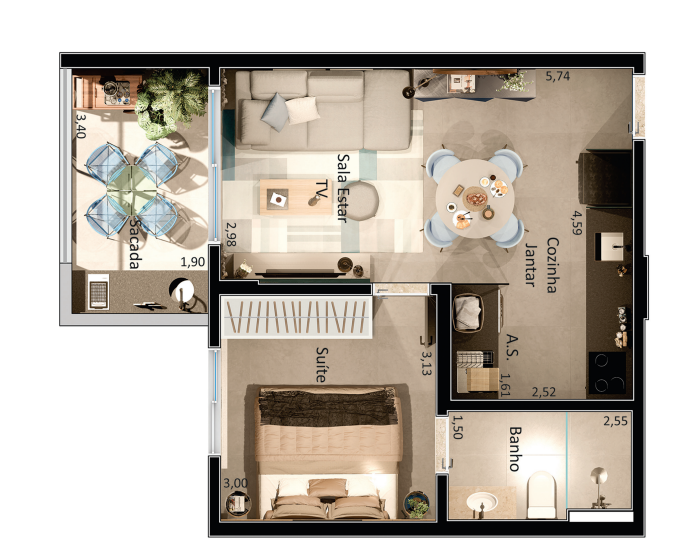 Apartamento, 1 quarto, 47 m² - Foto 22