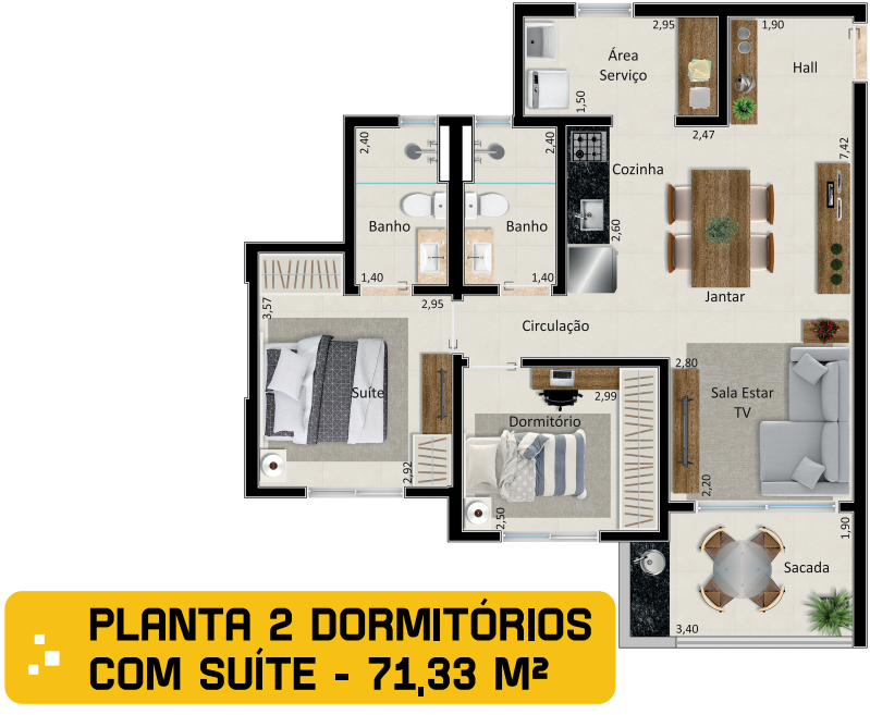 Apartamento, 2 quartos, 71 m² - Foto 28