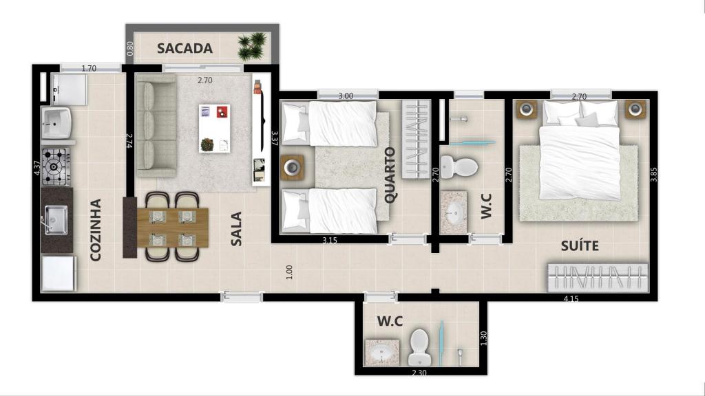 Apartamento, 2 quartos, 61 m² - Foto 12