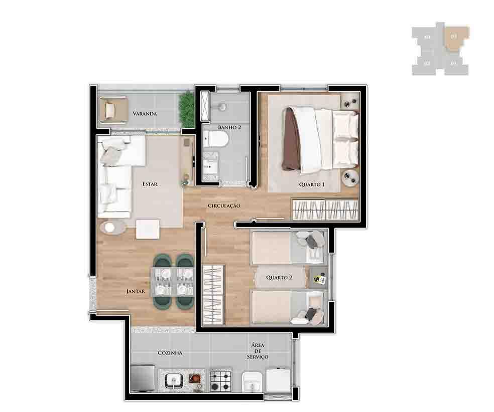 Apartamento, 2 quartos, 60 m² - Foto 4