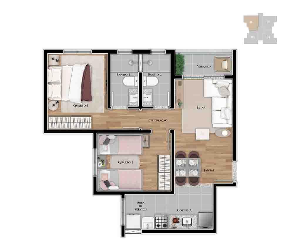 Apartamento, 2 quartos, 60 m² - Foto 6