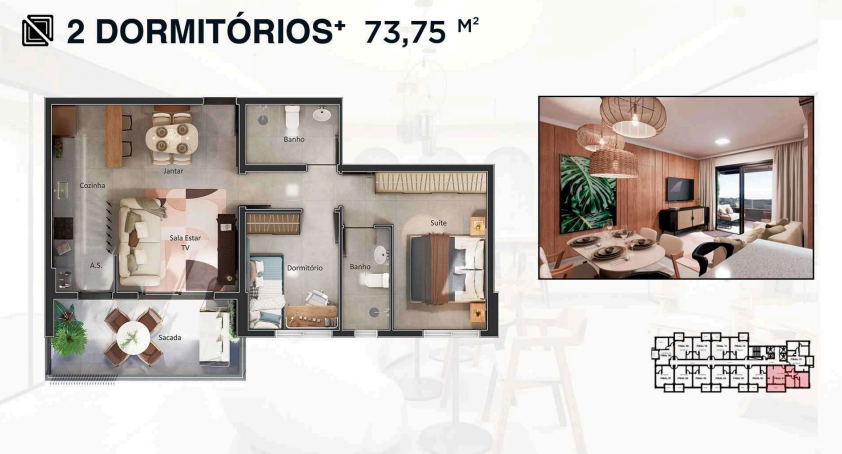 Apartamento à venda com 2 quartos, 74m² - Foto 12