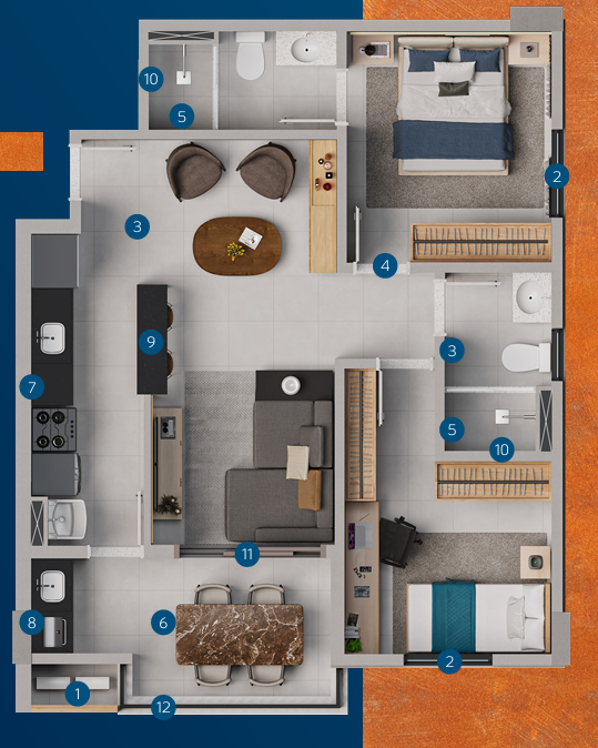 Apartamento, 2 quartos, 63 m² - Foto 9