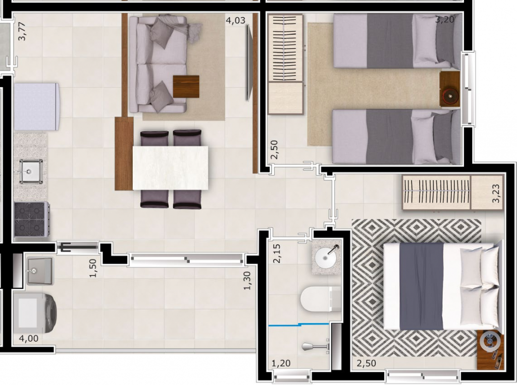 Apartamento, 2 quartos, 50 m² - Foto 2