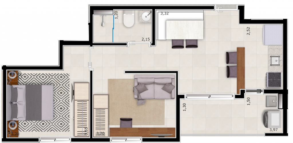 Apartamento, 2 quartos, 50 m² - Foto 3