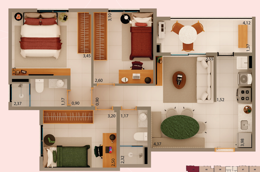 Apartamento, 3 quartos, 65 m² - Foto 9