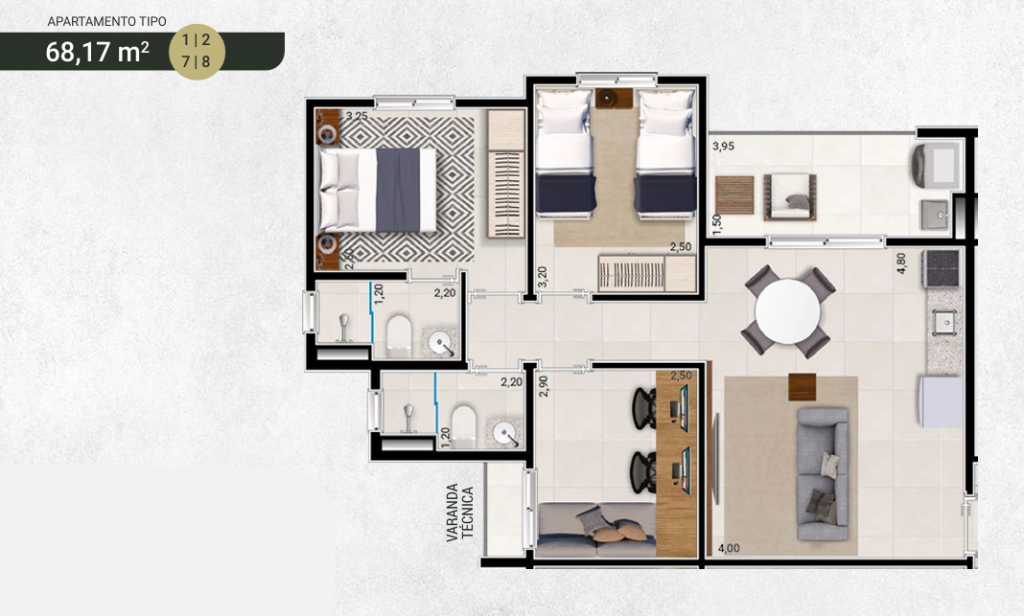 Apartamento, 3 quartos, 68 m² - Foto 13