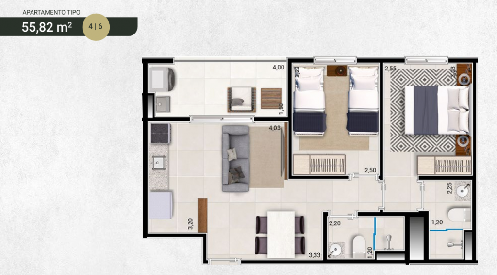 Apartamento, 2 quartos, 56 m² - Foto 19