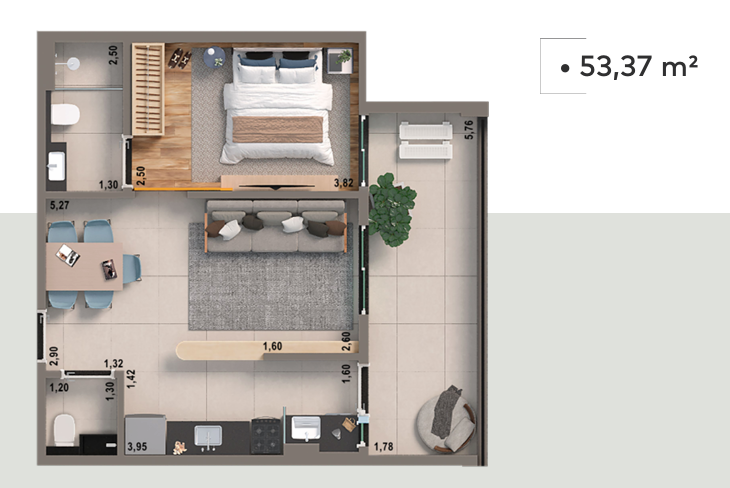 Apartamento, 1 quarto, 53 m² - Foto 4