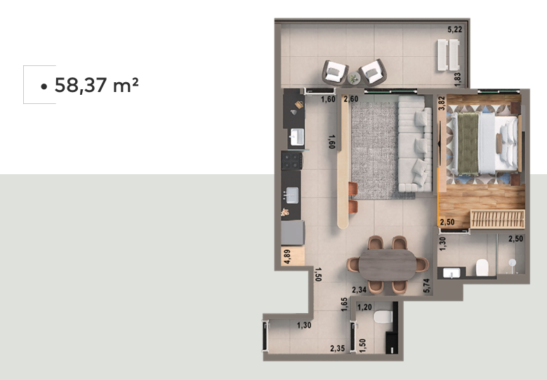 Apartamento, 1 quarto, 61 m² - Foto 10