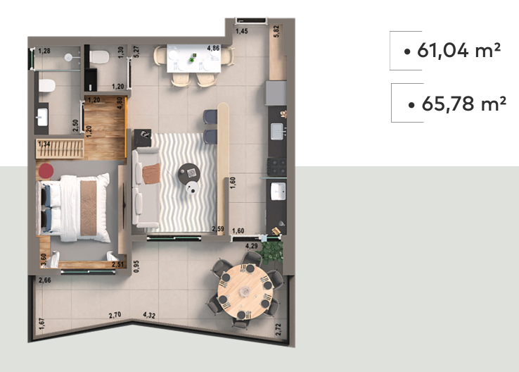 Apartamento, 1 quarto, 61 m² - Foto 11