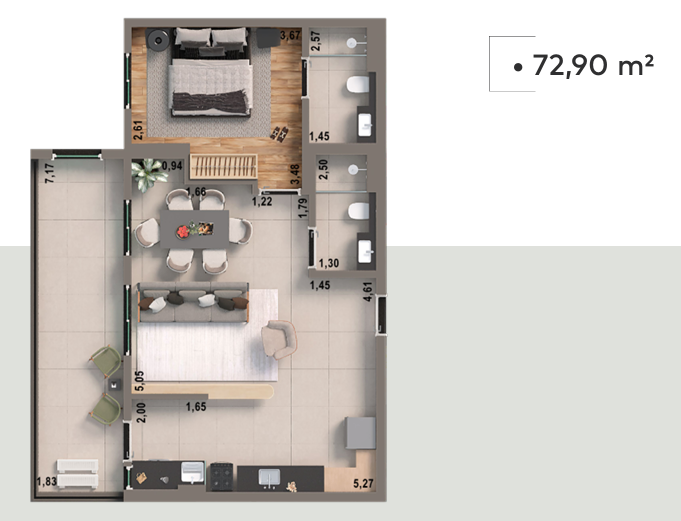 Apartamento, 1 quarto, 73 m² - Foto 14